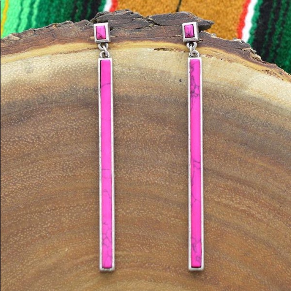 Pink turquoise earrings